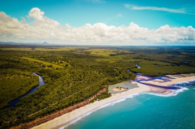 Barra do Cahy - vista aérea.Fonte da imagem: viagemempauta.com.br